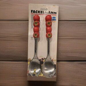 🥗Fackelmann Salad Spoons - Cherry Tomato Handles 🍅